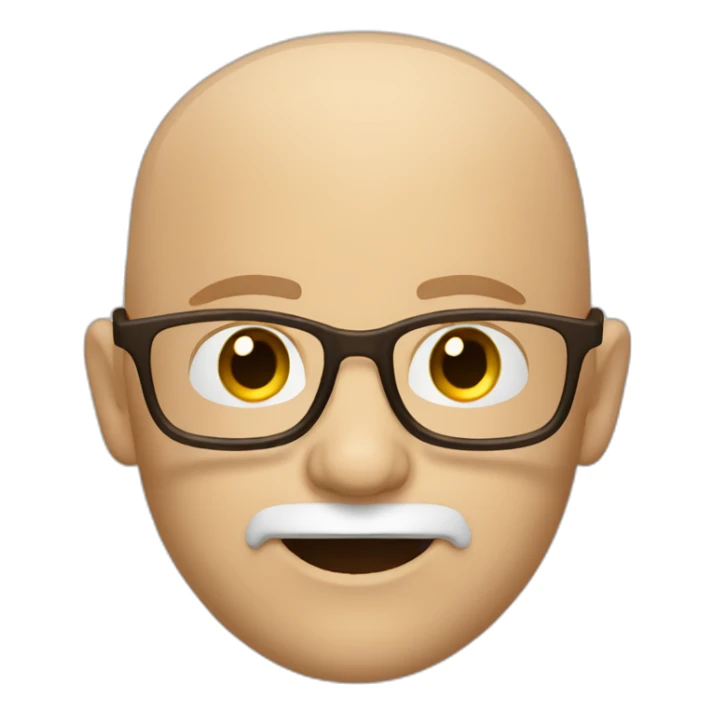 bald white man with glasses and a brown goatee winking sticker