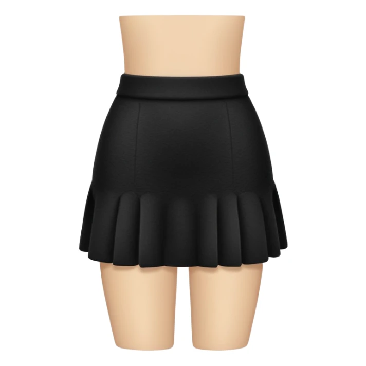 super realistic black cashmere mini skirt isolated sticker