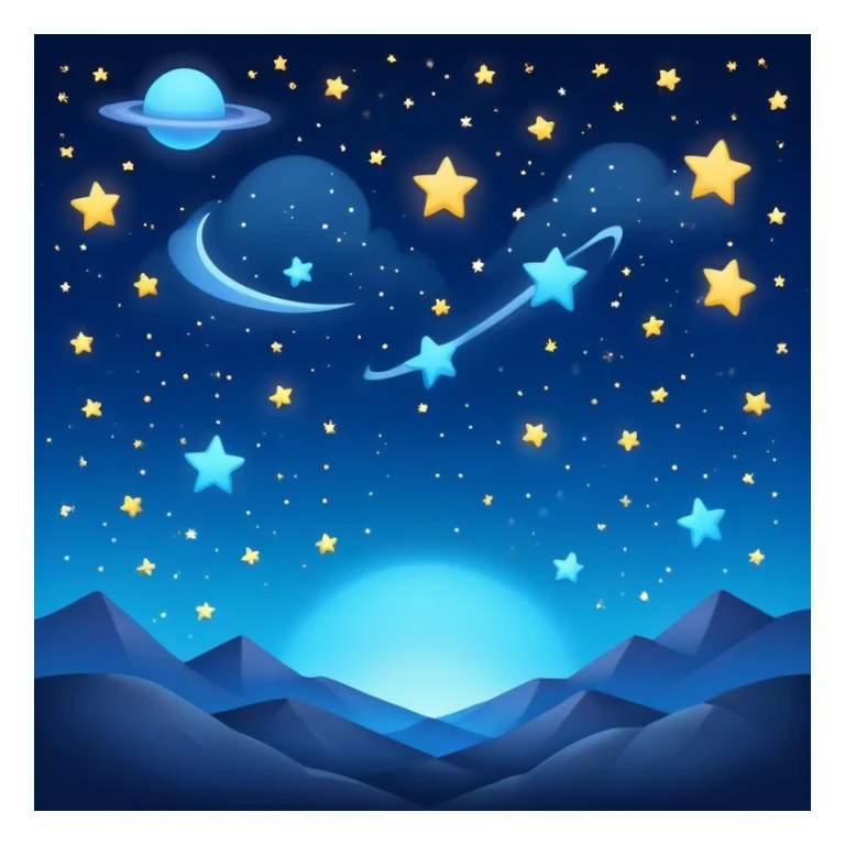 Beautiful night sky filled with stars, cosmic scene, deep blue with bright stars sticker