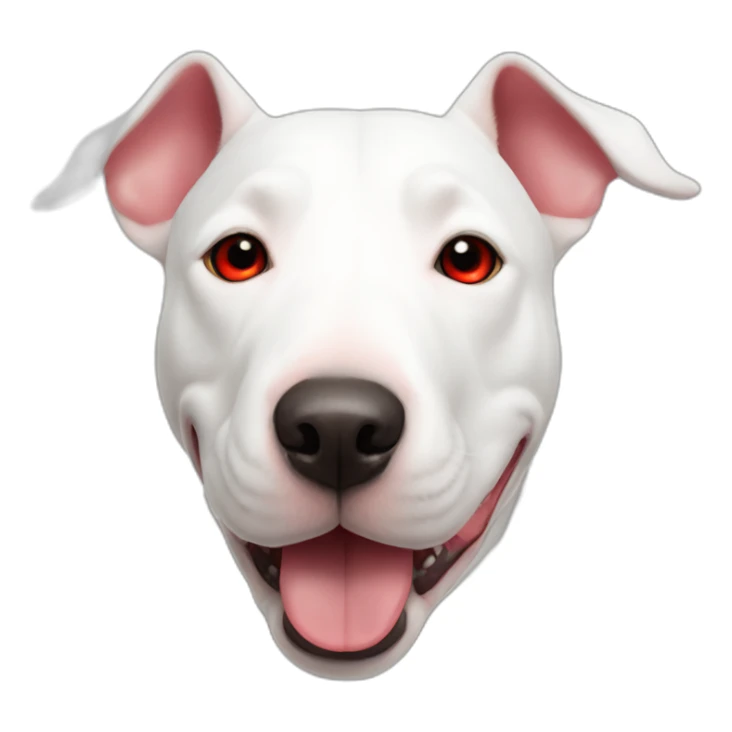 white bull terrier with red circle around left eye sticker