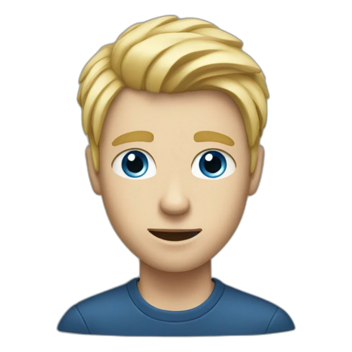 Male Student fearing blond hair blue eyes sticker