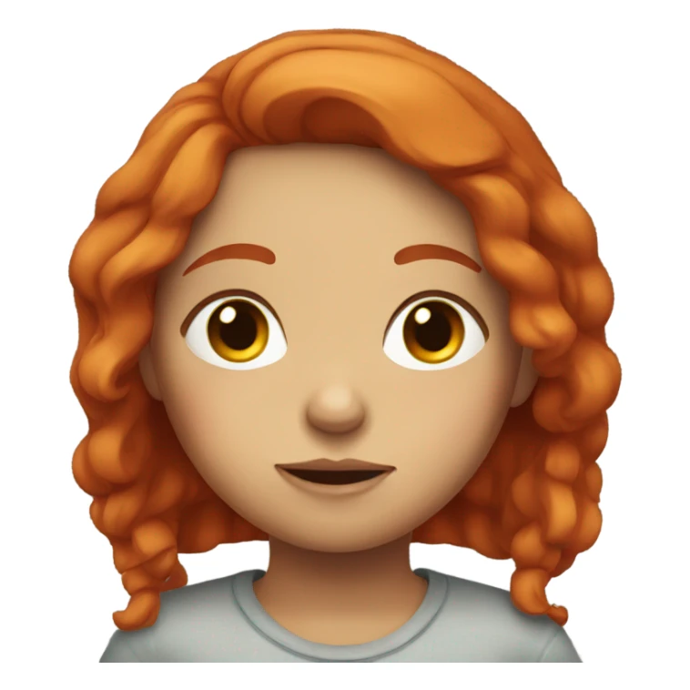 Girl with red hair tired sticker