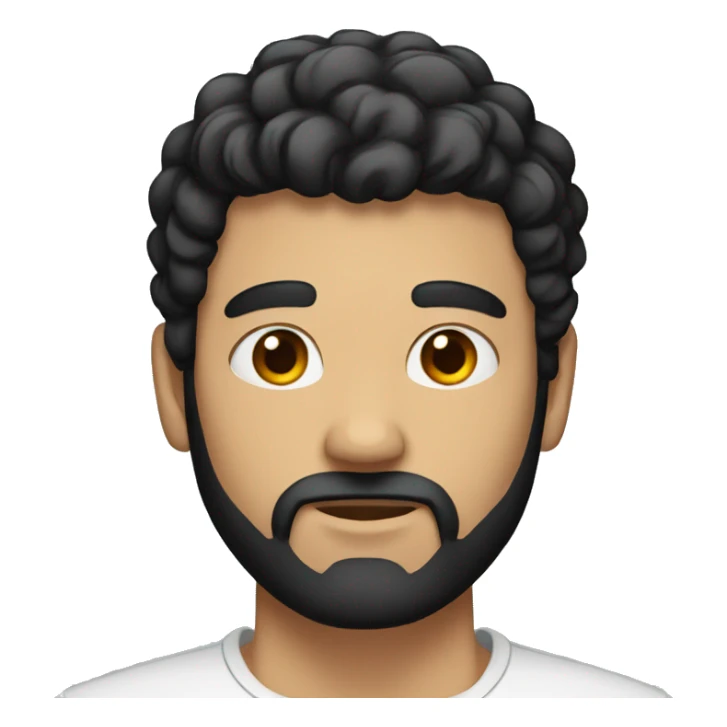 full Man with short black hair and circle beard sticker