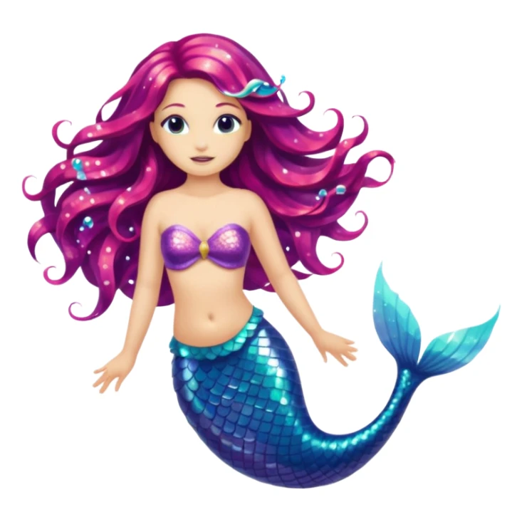 Glitter mermaid sticker