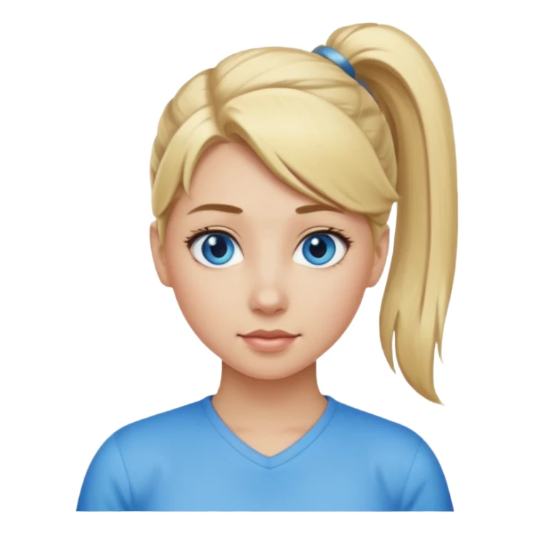 blonde girl pony tail sticker