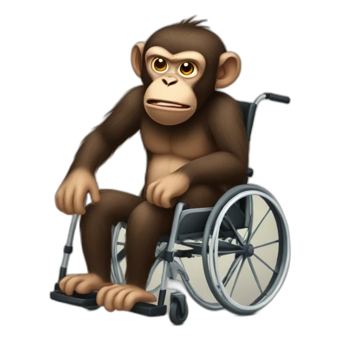 angry monkey with small ferocious rollin eyes cute wheelchair sticker