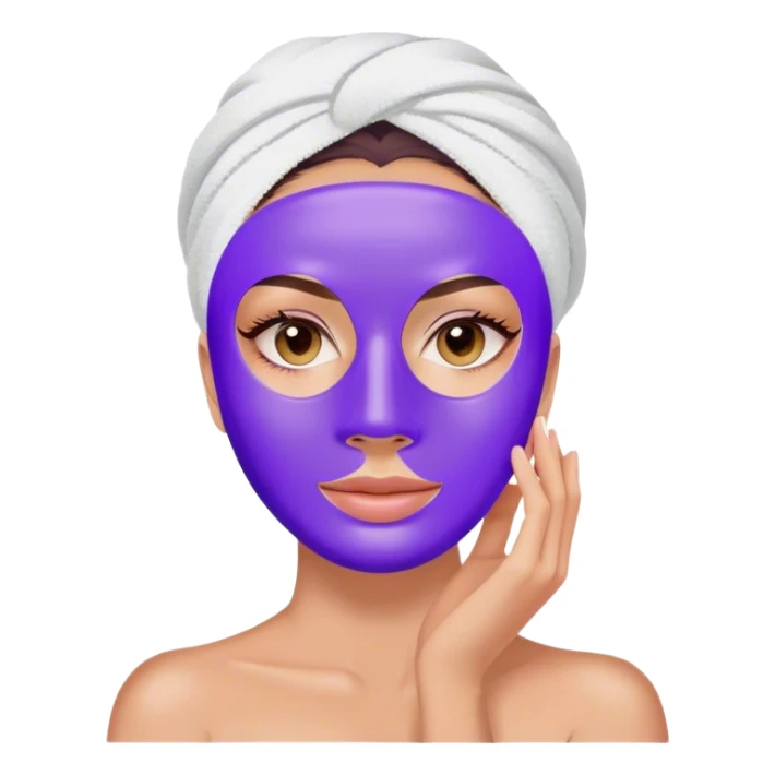 Lady with purple face mask spa beauty full face relaxing sticker