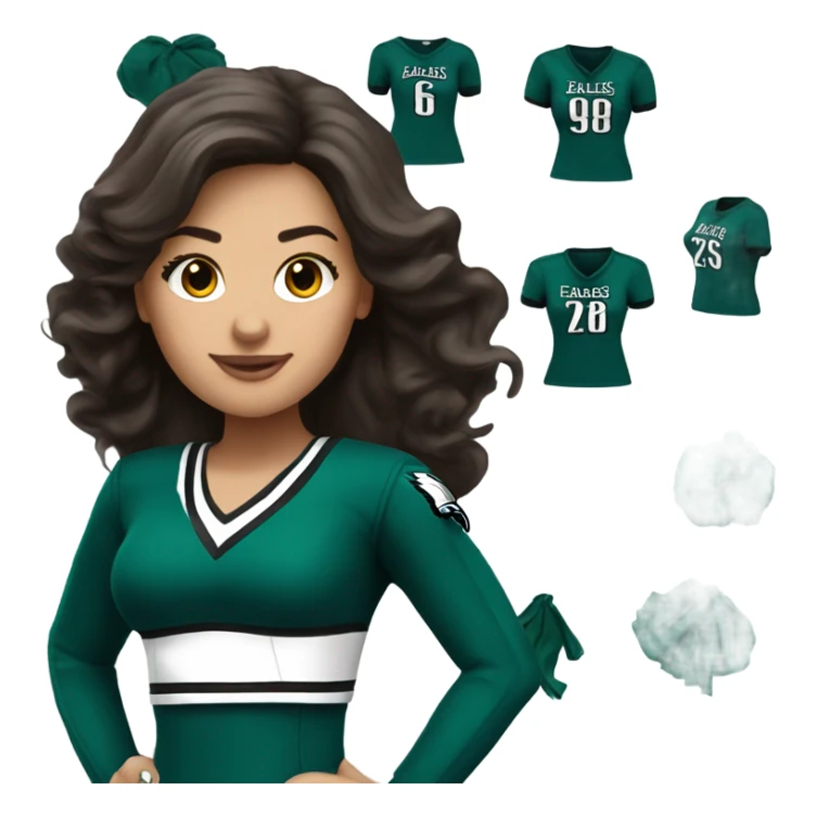 Philadelphia Eagles cheerleader brunette cheer sticker