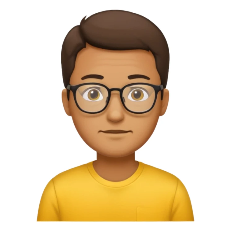 a glasses man with yellow shirt sticker