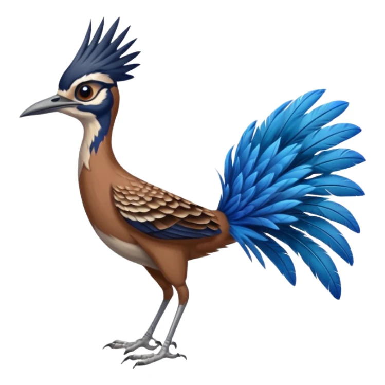 realistic roadrunner bird emoji, tail pointed down, realistic colors sticker