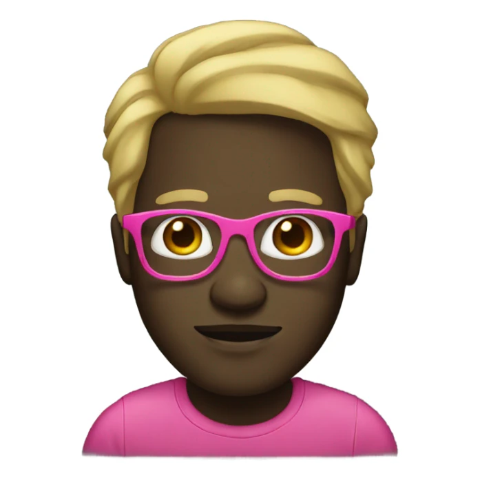black man with blonde hair and pink glasses sticker
