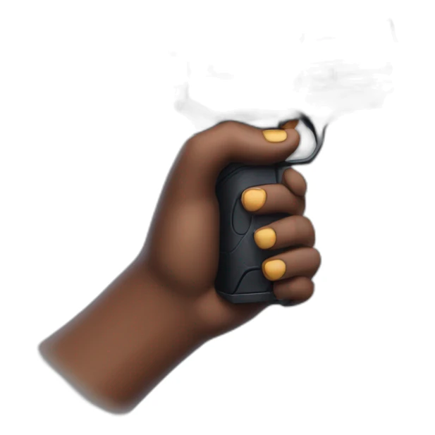 manicured hand pointing big scary detailed blacknerf gun sticker