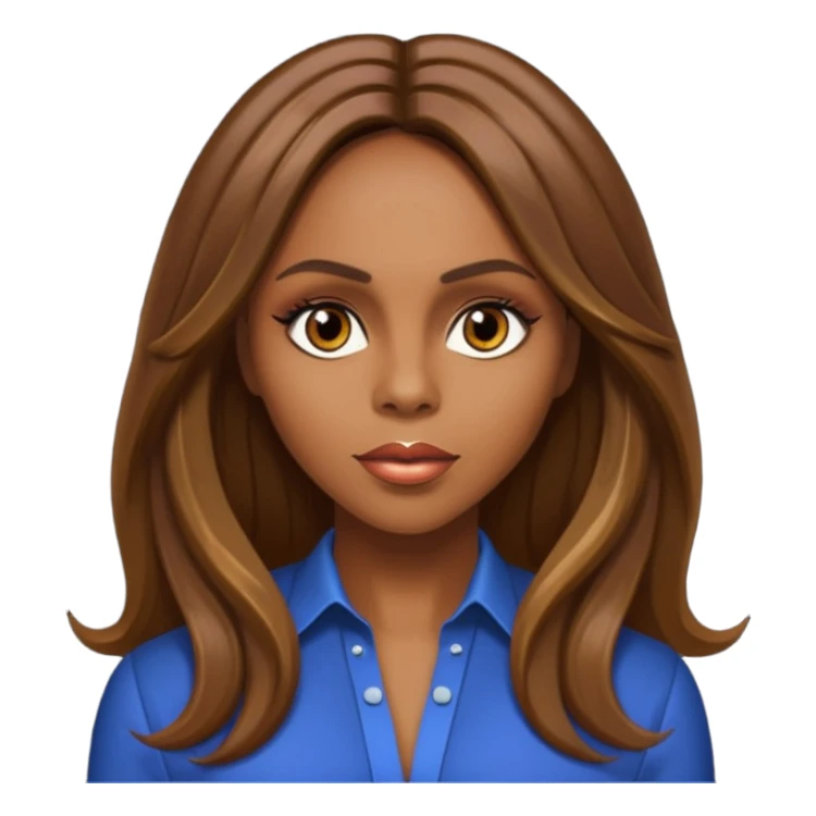 Deborah Cox with long brown hair sticker