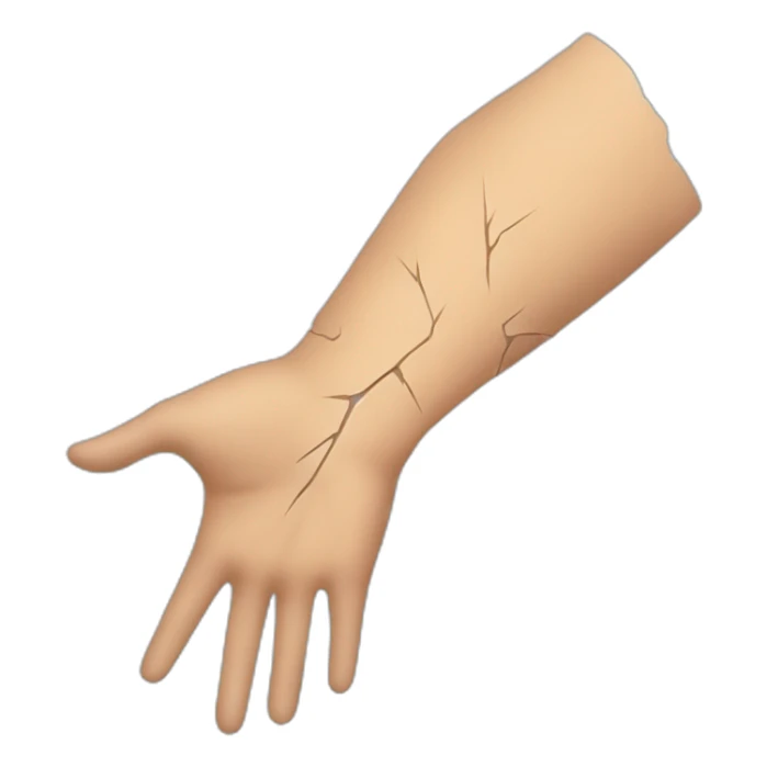 cracked skin on arm emoji sticker