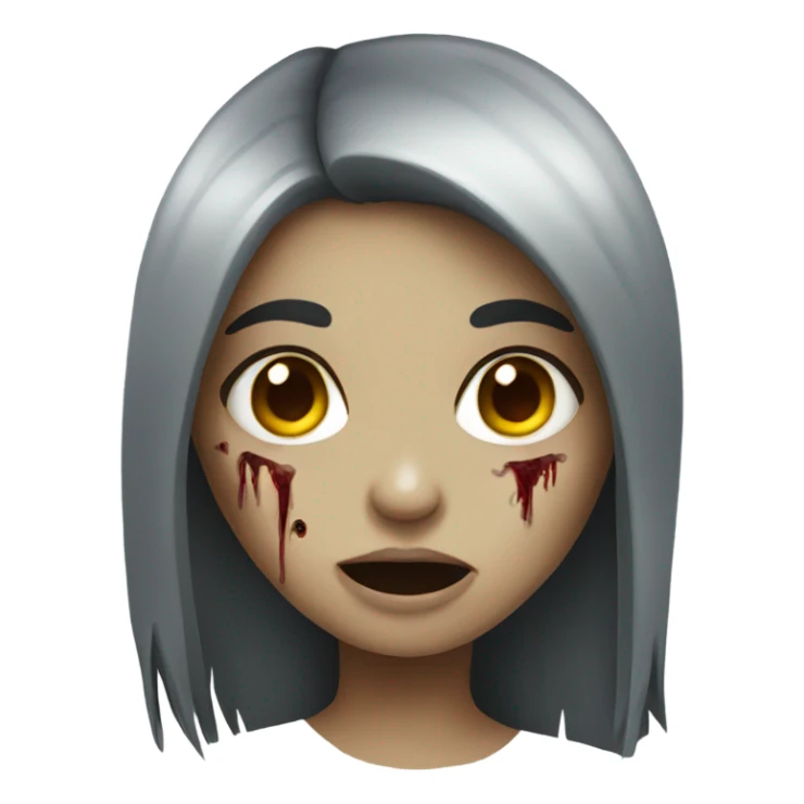 girl zombie with dark hair sticker