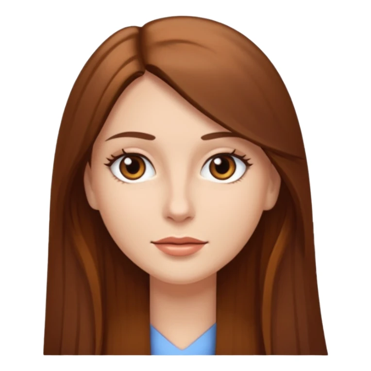 Uma mulher branca, olhos castanhos, cabelo castanho, longo e liso  sticker