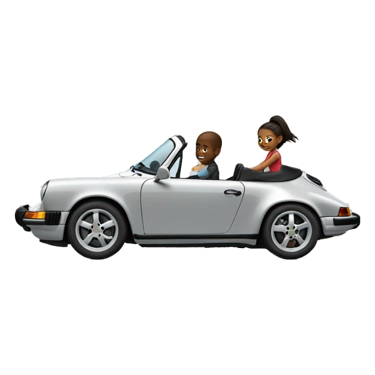 Girl and Boy are Driving a Porsche 911 sticker