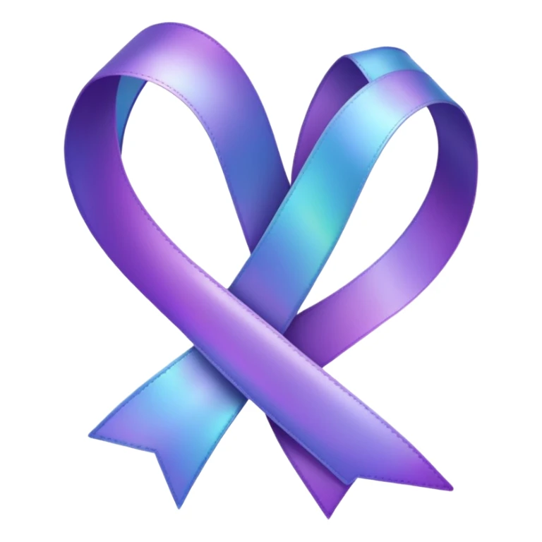 Purple ribbon emoji sticker