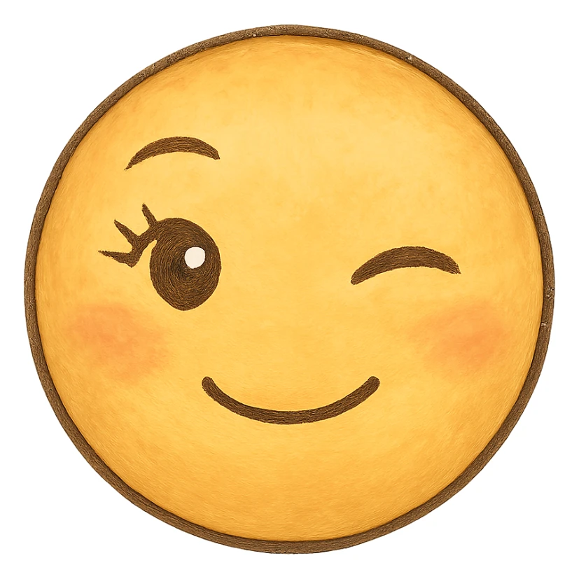 ghibli style face emoji with one joined eyelash sticker