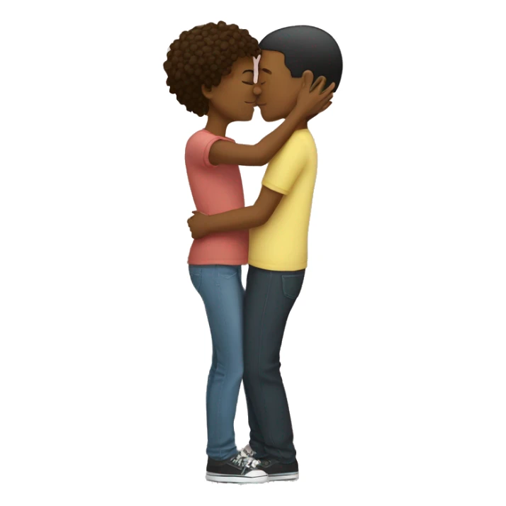 A boy kiss a girl  sticker