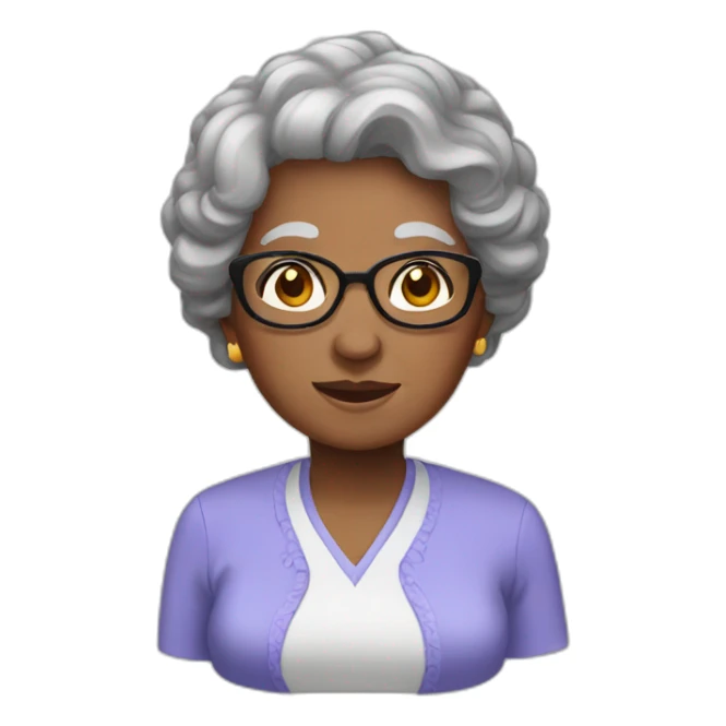 black hair, grandma sticker