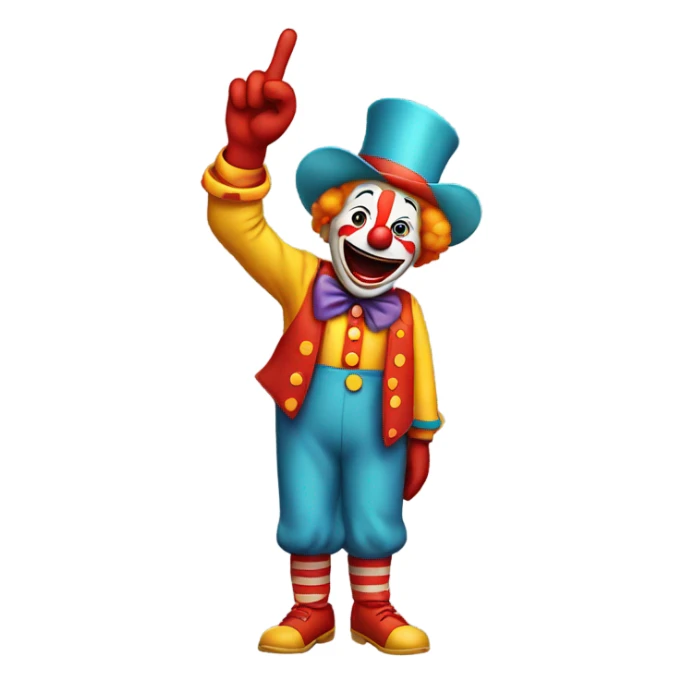 Clown holding up three fingers  sticker
