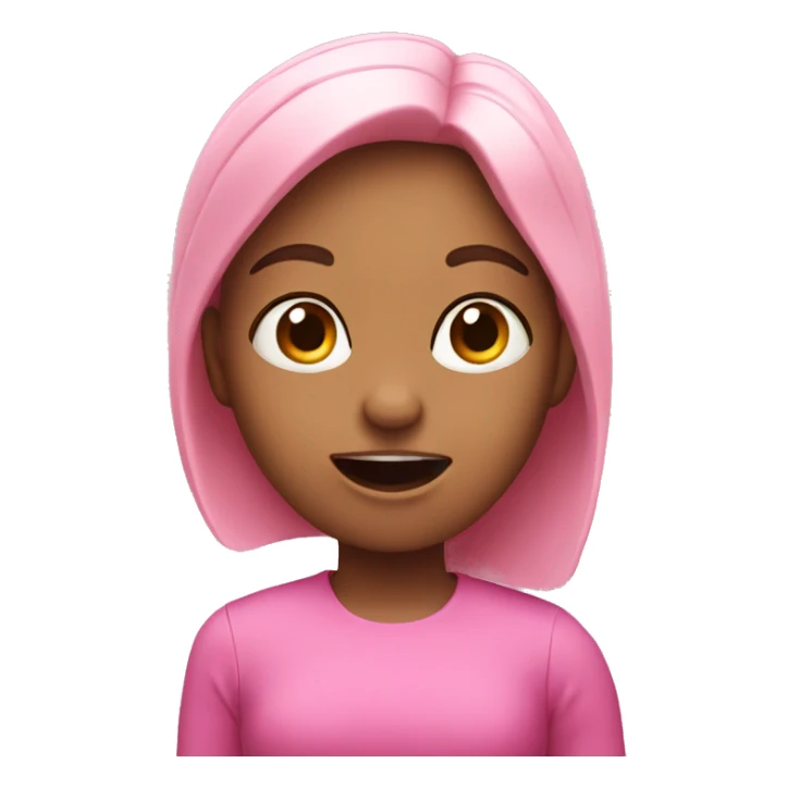 Pink girl sing a song  sticker