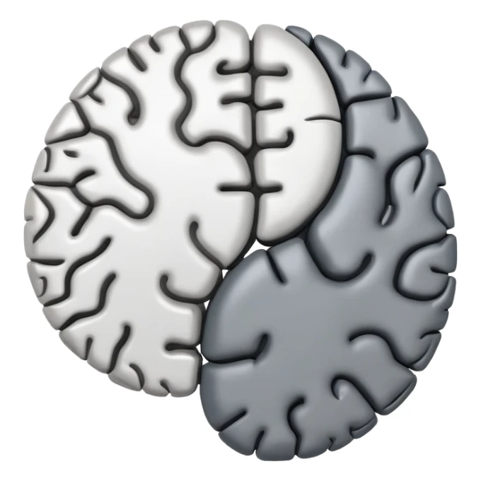 yin-yang symbol made of brain halves sticker