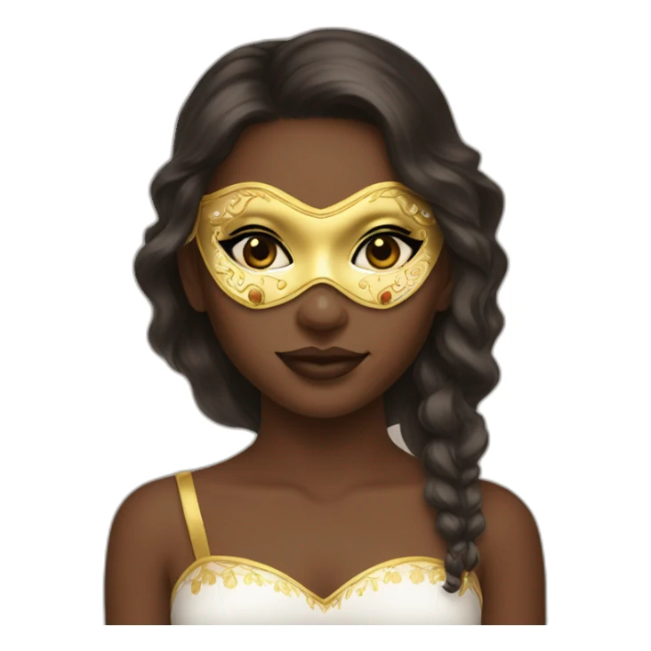 girl mardi gras mask neutral skin sticker