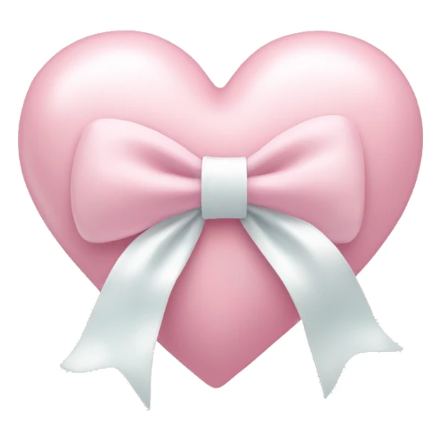 Pastel pink heart with white bow sticker