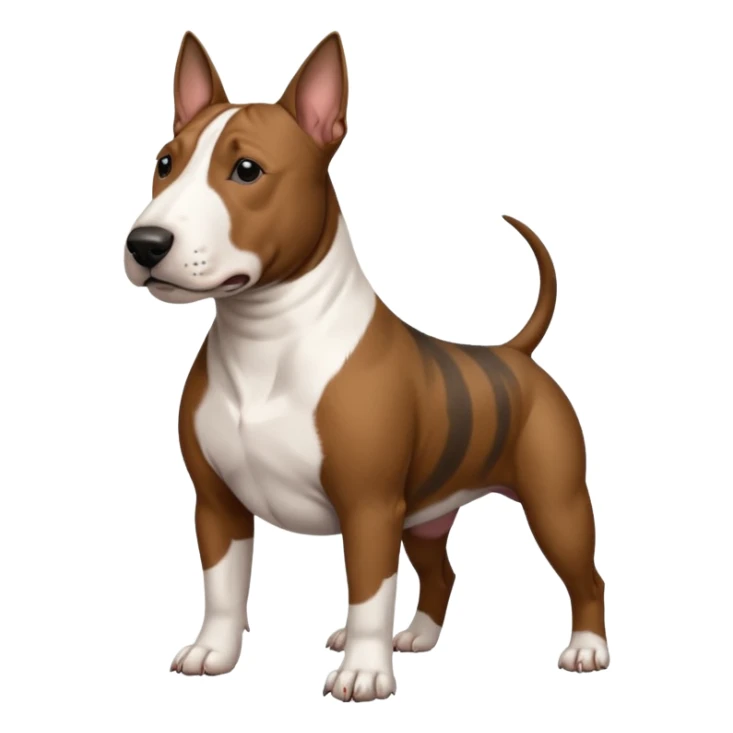 brindle english bull terrier sitting down sticker