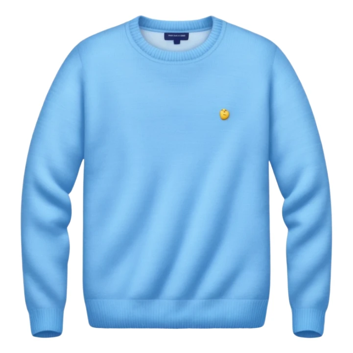 sky-blue sweater with light fabric folds and soft shading, casual style, Knitten. sticker