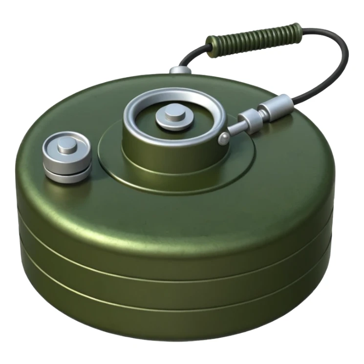 military green anti-personnel mine sticker