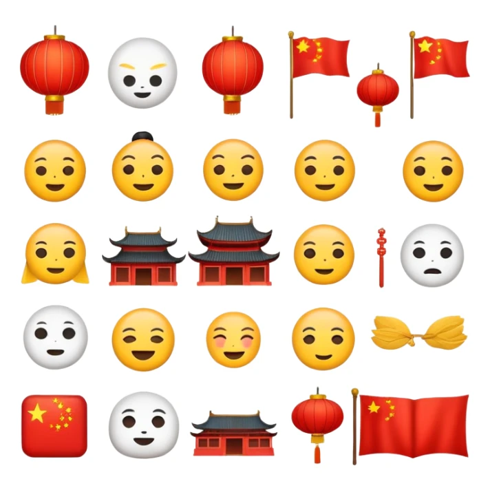 Generate an emojis, representing Chinese culture, simple & cool sticker