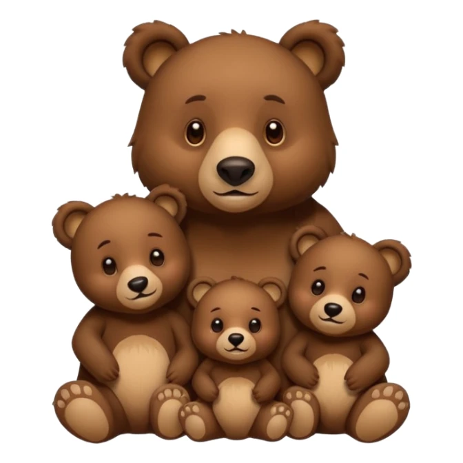 Mama, papa, and baby bear sticker