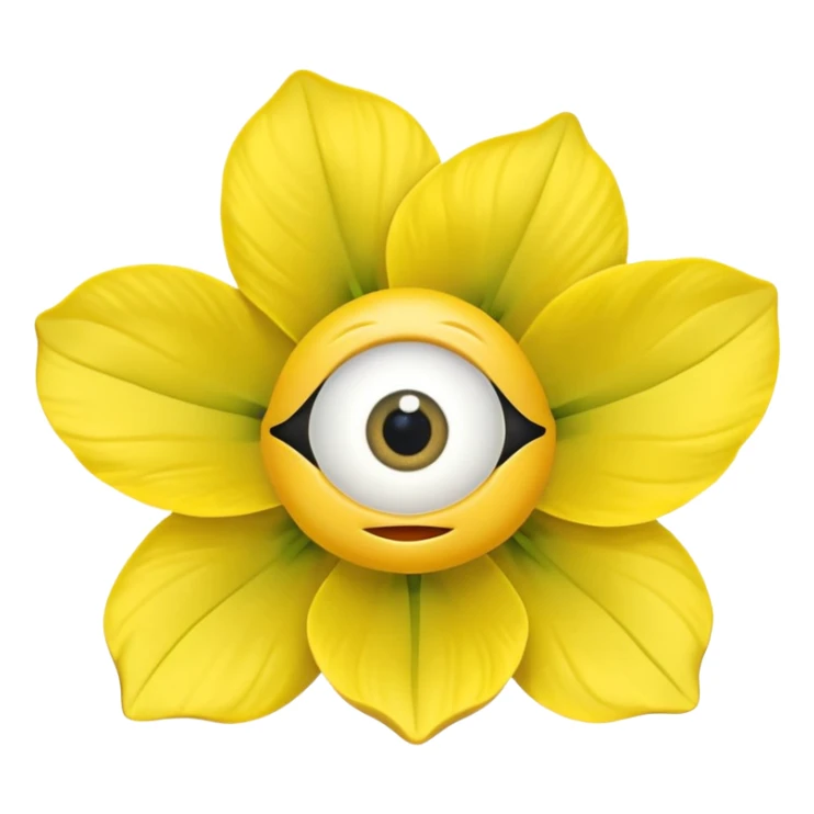 five leaved yellow anemone eye mouth sticker
