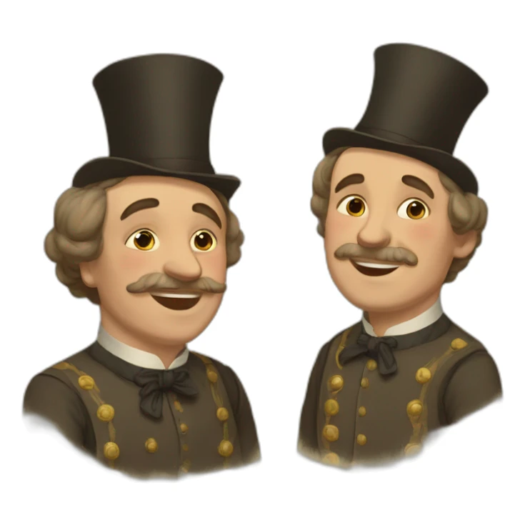 Father and son from Russian nineteen century family sticker