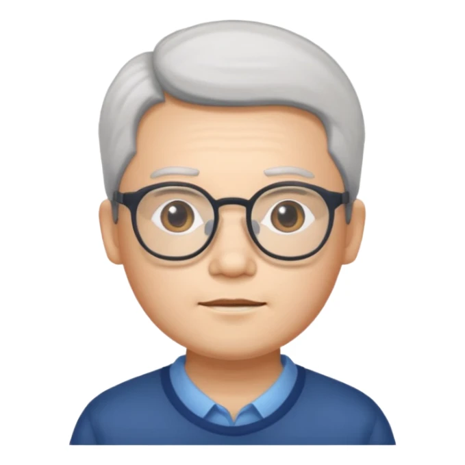 chinese white man wearing glasses with small mouth sticker