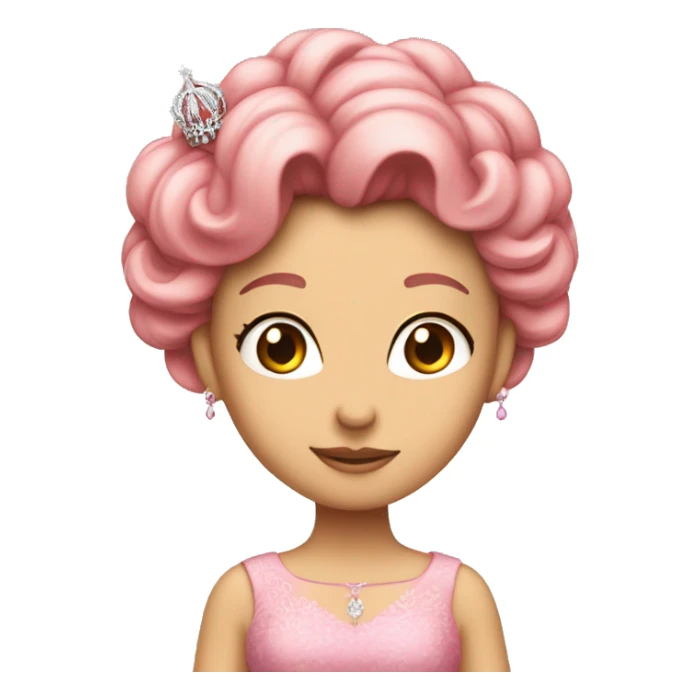 Una principessa capelli biondi Vestito rosa e una corona rosa  sticker