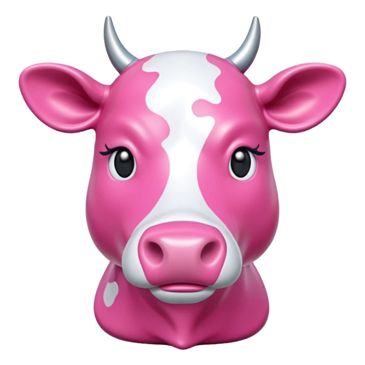   jeff koons style vinyl pink girl cow sculpture  sticker
