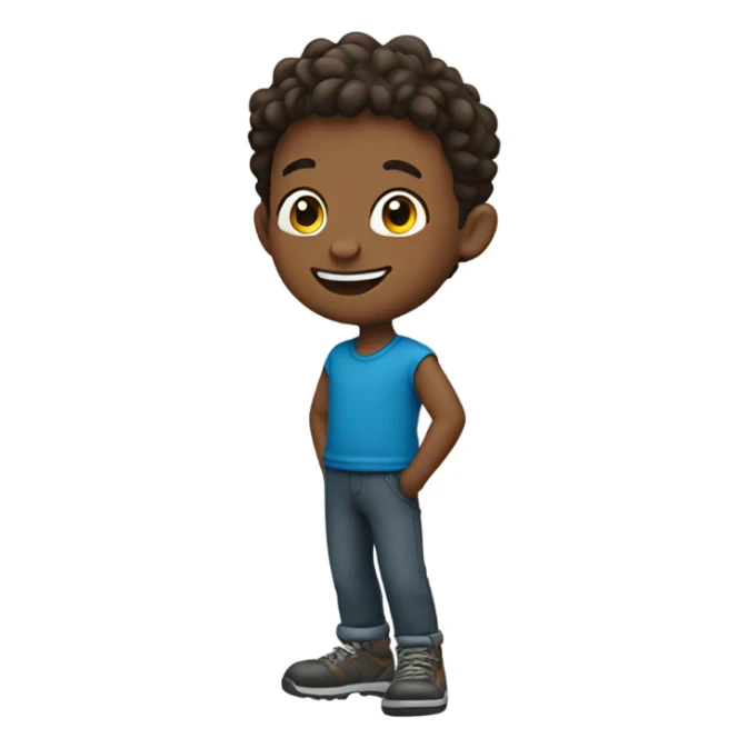 smiling boy in outdoor portrait sticker