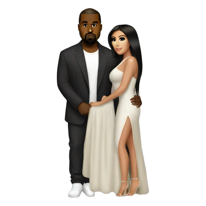 kanye west with kim kardashian sticker