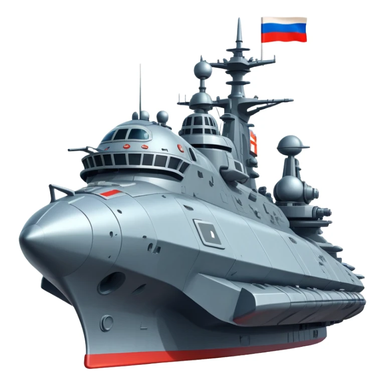Colossal Russian space warship with flag coloration and heavy armaments sticker