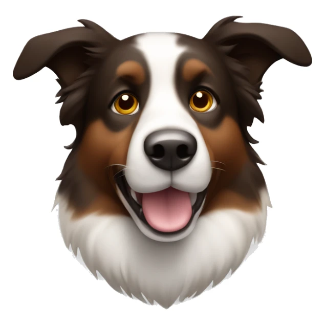 Border collie dog with big ears, black face and brown eyebrows and cheeks sticker
