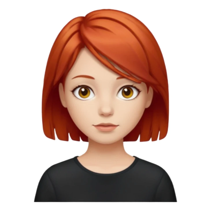 girl , short layer red hair sticker