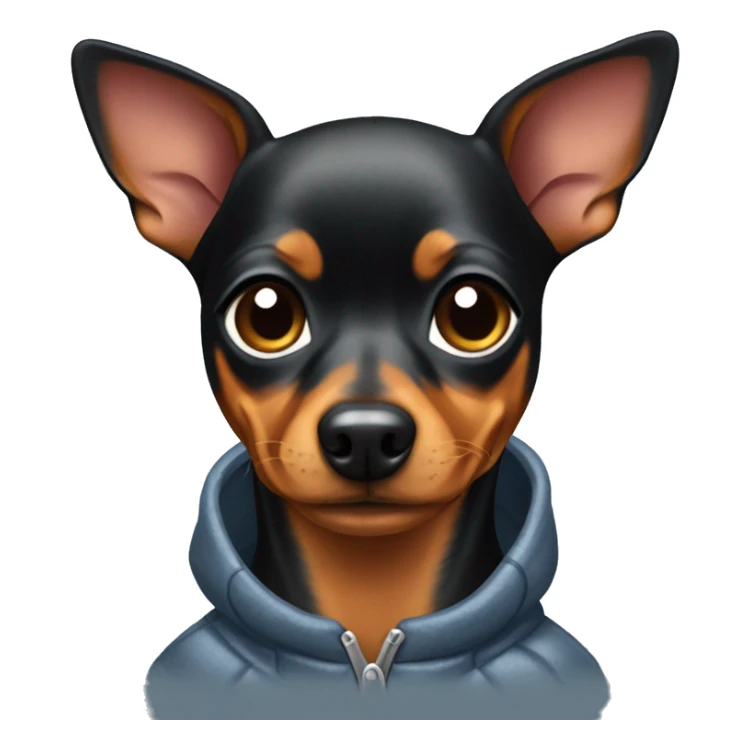 Miniature Pinscher female dog in a winter jacket sticker