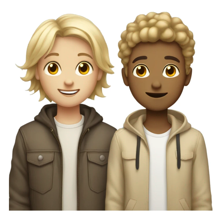 group of friends in style tan boy second girl pale , third boy pale sticker