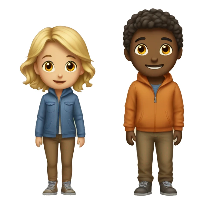 boy and girl autumn sticker