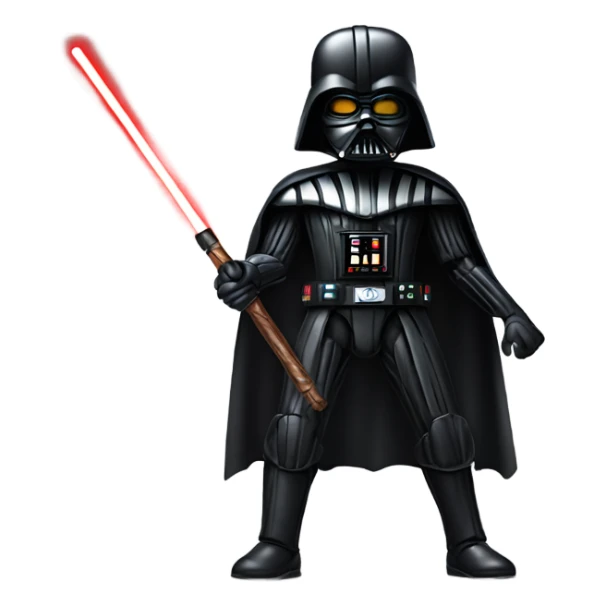Realistic Darth Vader with a bo staff and a menacing look  sticker