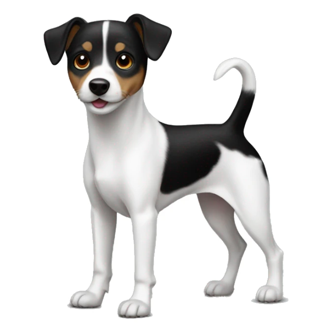 Black dog Jack Russell Terrier full body sticker